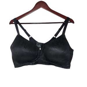 Breezies Black Floral Women's Wireless Bra 44D